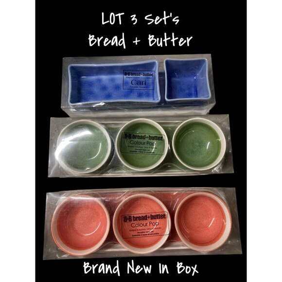 Bread + Butter Cari & Colour Pop Porcelain Bowl Tray Set x 3 New In Box - Picture 1 of 10